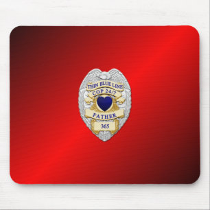 Thin Blue Line Abzeichen Mousepad