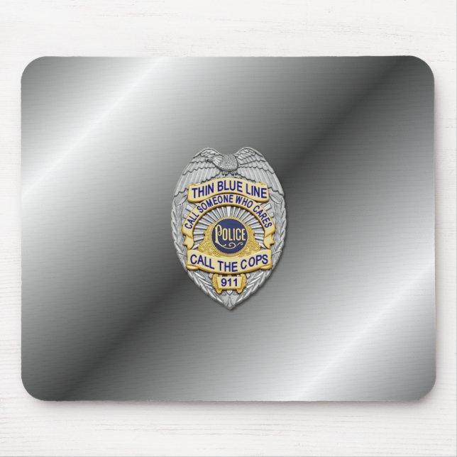 Thin Blue Line Abzeichen Mousepad (Vorne)