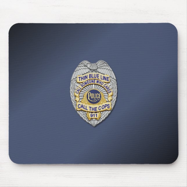 Thin Blue Line Abzeichen Mousepad (Vorne)