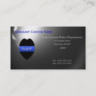 Thin Blue Line - Abzeichen Number Business Card Visitenkarte