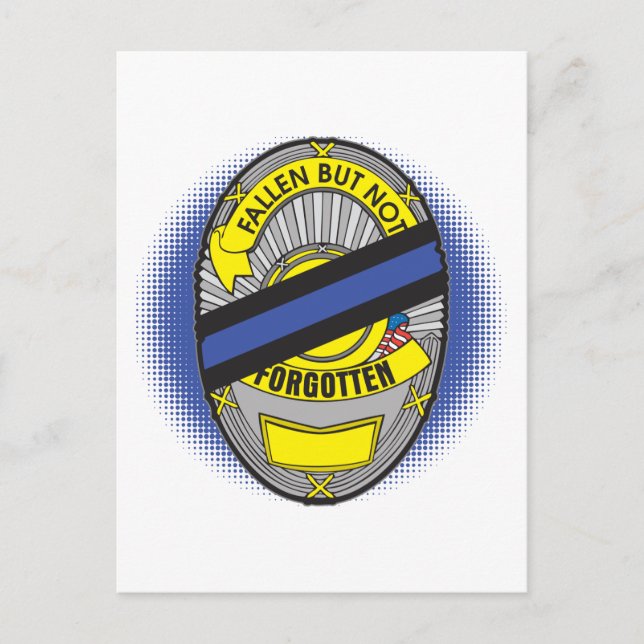 Thin Blue Line Abzeichen Postkarte (Vorderseite)
