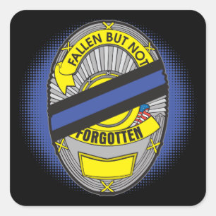 Thin Blue Line Abzeichen Quadratischer Aufkleber