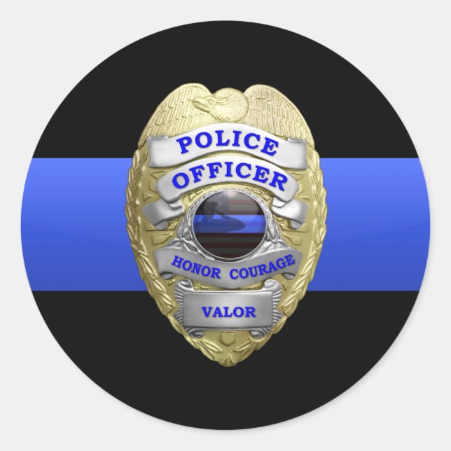 Thin Blue Line Abzeichen Sticker (Vorderseite)