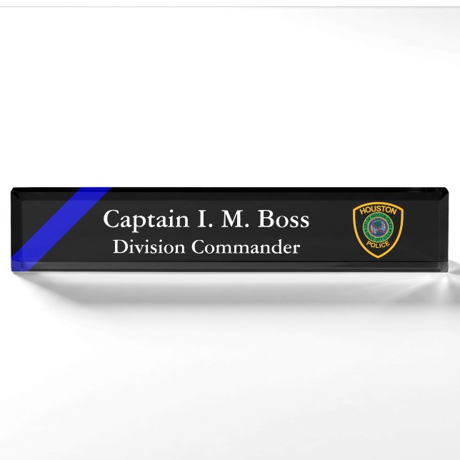 Thin Blue Line - Agency Patch Desk Name Plate Namensplakette (Vorderseite)