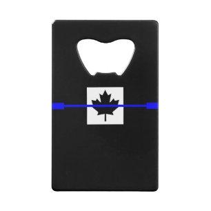 Thin Blue Line Akzent auf kanadischer Flagge Kreditkarten Flaschenöffner