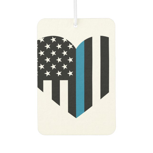 Thin Blue Line American Flag Autolufterfrischer (Vorderseite)