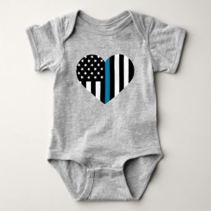 Thin Blue Line American Flag Baby Strampler