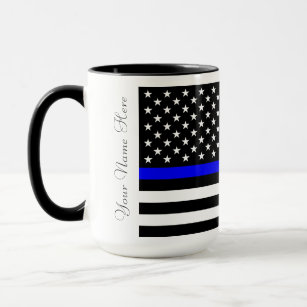 Thin Blue Line American Flag Coffee Tasse