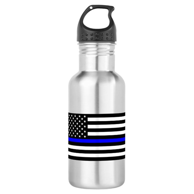- Thin Blue Line - American Flag Edelstahlflasche (Vorderseite)