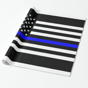 Thin Blue Line American Flag Graphic Decor Geschenkpapier