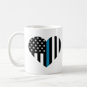 Thin Blue Line American Flag Kaffeetasse