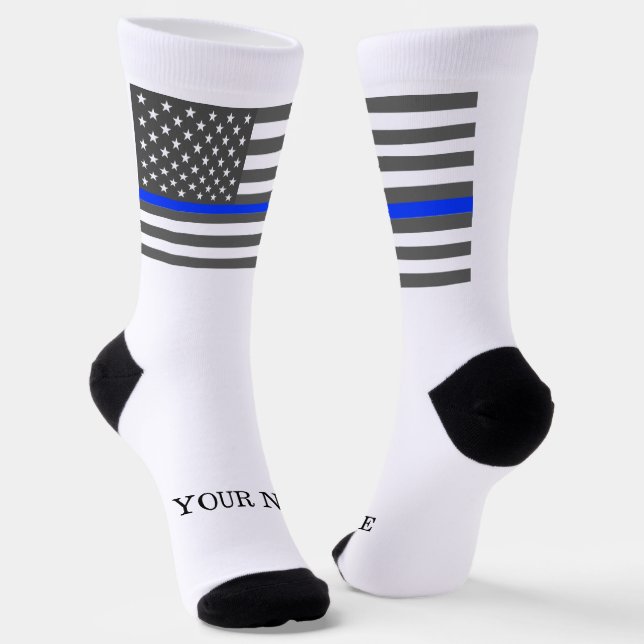 Thin Blue Line American flag law enforcement Socken (Gewinkelt)
