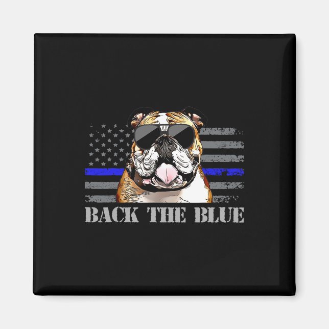 Thin Blue Line American Flag Police Dog Magnet (Vorne)