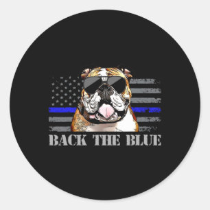Thin Blue Line American Flag Police Dog Runder Aufkleber