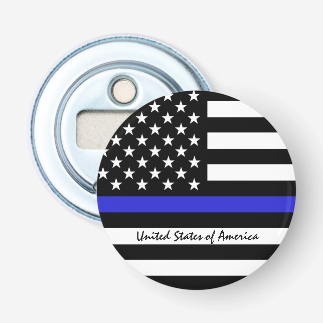 Thin Blue Line & American Flag Police / US-Büro Flaschenöffner (Vorderseite)