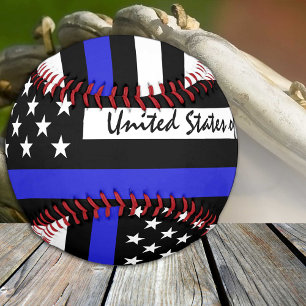 Thin Blue Line & American Flag Police/US-Offizier Baseball