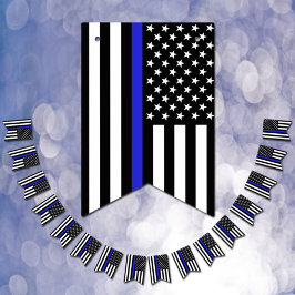 Thin Blue Line American Flag, Polizeibeamter / USA Wimpelkette
