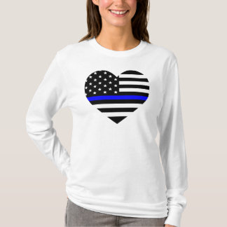 Thin Blue Line American Flag - Women's T - Shirt