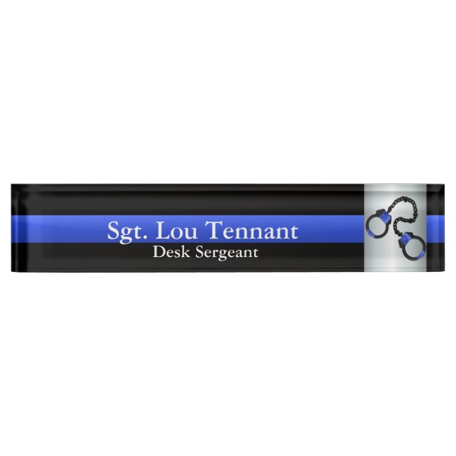 Thin Blue Line - An die Bruderschaft gebunden Namensplakette (Vorderseite)