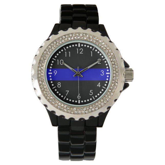 Thin Blue Line Armbanduhr (Vorderseite)