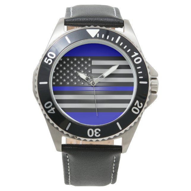 THIN BLUE LINE ARMBANDUHR (Vorderseite)