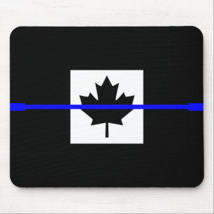 Thin Blue Line auf kanadischem Flaggendesign Mousepad