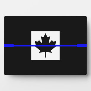 Thin Blue Line auf kanadischer Flagge Fotoplatte