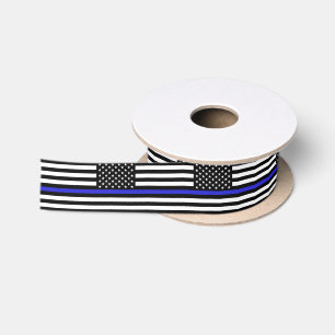 Thin Blue Line Band, Amerikanische Flagge Polizei Satinband