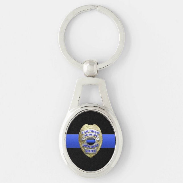 Thin Blue Line Brothers Keeper Abzeichen Schlüssel Schlüsselanhänger (Vorderseite)