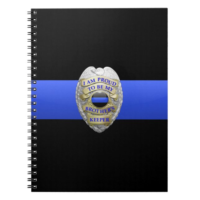 Thin Blue Line Brothers Keeper Badge Notebook Notizblock (Vorderseite)