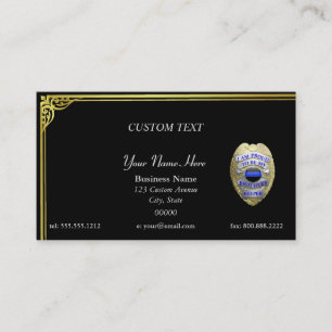 Thin Blue Line Brüder Abzeichen halten Visitenkarte