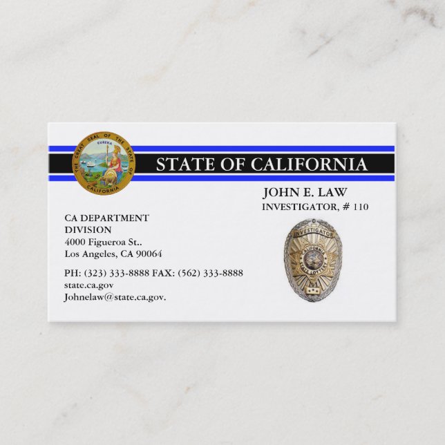 Thin Blue Line Business Card für LEO Visitenkarte (Vorderseite)