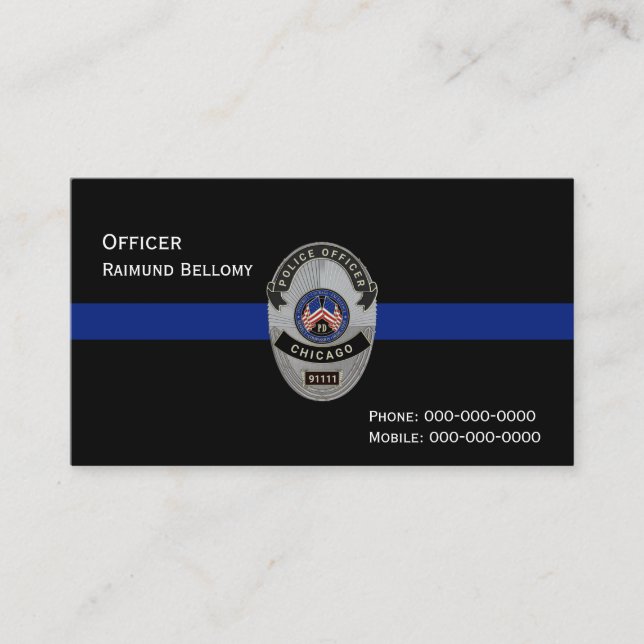 Thin Blue Line Business Card Visitenkarte (Vorderseite)