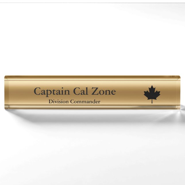 Thin Blue Line Canadian Ahornleaf Namplate Namensplakette (Vorderseite)