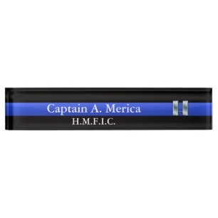 Thin Blue Line - Captain Bars Rank Namensplakette