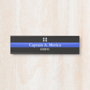 Thin Blue Line - Captain Bars Rank Türschild