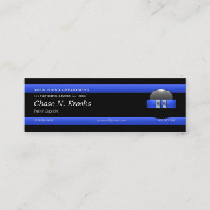 Thin Blue Line Captain Custom Business Card Mini Visitenkarte