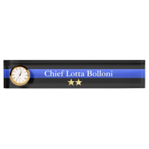 Thin Blue Line - Chief 2 Stars Rank Namensplakette