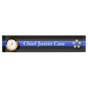 Thin Blue Line - Chief 5 Stars Rank Namplate Namensplakette
