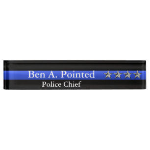 Thin Blue Line - Chief Four Stars Rank Namensplakette