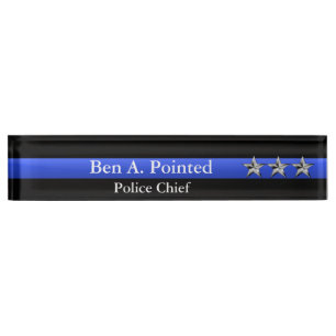 Thin Blue Line - Chief Three Star Rank Namensplakette