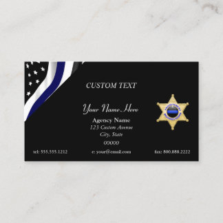 Thin Blue Line Custom Flag and Badge Visitenkarte