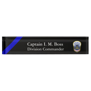 Thin Blue Line - DC Metro Patch Schreibtisch Name  Namensplakette