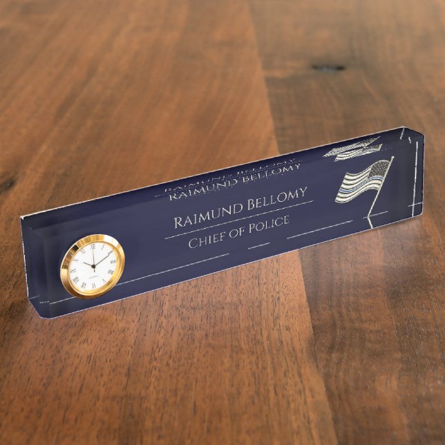 Thin Blue Line Desk Namplate Namensplakette (Seite)