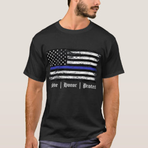 Thin Blue Line dient Ehrenschutz T-Shirt