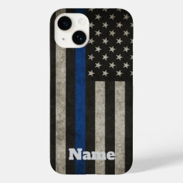 Thin Blue Line Distressed American Flag Phone Case
