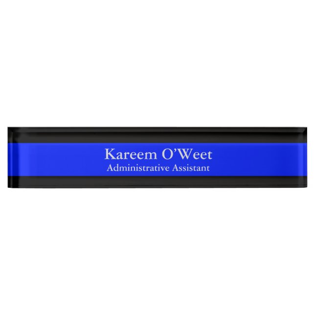 Thin Blue Line - Einfaches Design Name Plate Namensplakette (Vorderseite)