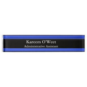 Thin Blue Line - Einfaches Design Name Plate Namensplakette