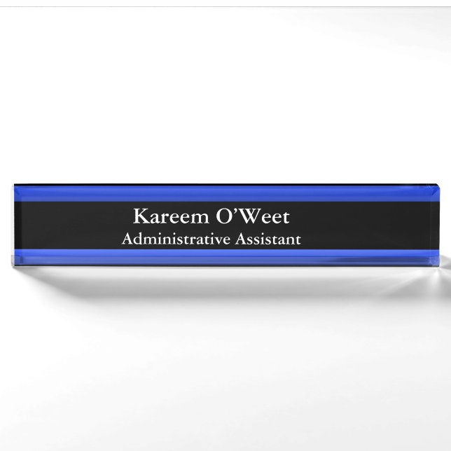 Thin Blue Line - Einfaches Design Name Plate Namensplakette (Vorderseite)