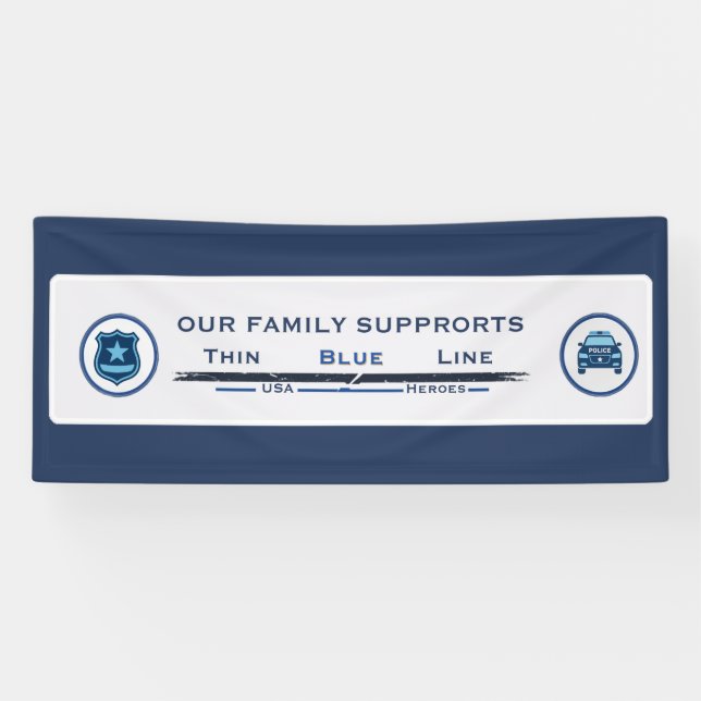 Thin Blue Line Familienbanner Banner (Horizontal)